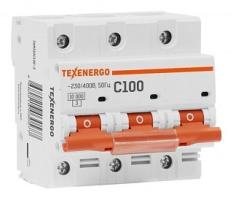 Автоматические выключатели ТЕХЭНЕРГО — Автомат. выключатель ВА47-100 3п 100А 10кА (С) Texэнeргo — фото