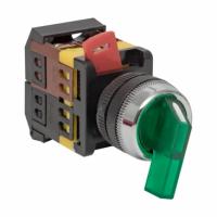 Переключатели EKF PROxima — Переключатель ANLC-22 3P зеленый с подсветкой 220В NO+NC EKF — фото