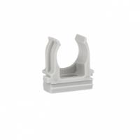 Акссессуары к трубе ПВХ — Крепеж-клипса серая d16мм — фото