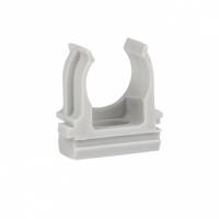 Акссессуары к трубе ПВХ — Крепеж-клипса серая d25мм — фото