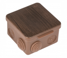 Распаячные коробки наружные — КОРОБКА КМР-030-034 105х105х50 ТЕМНОЕ ДЕРЕВО IP54 EKF PROxima — фото
