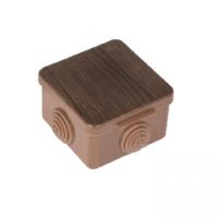 Распаячные коробки наружные — КОРОБКА КМР-030-036 65х65х45 ТЕМНОЕ ДЕРЕВО IP54 EKF PROxima — фото