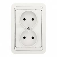 Серия Лондон — Розетка Лондон 2СП 10 А белая EKF — фото
