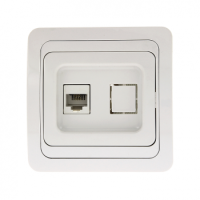 Серия Лондон — Розетка Лондон PHONE 1СП белая EKF — фото