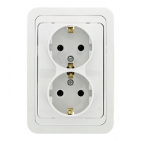 Серия Лондон — Розетка Лондон 2СП евро 16 А белая EKF — фото