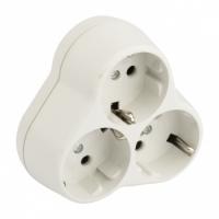 Вилки — Тройник 3 гн. с/з круглый бел. 16А 250В EKF PROxima — фото