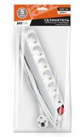 Удлинители и сетевые фильтры — Удлинитель JAZZway EX-06GS-500 (6 р., 5.0 м., заземл., вкл) — фото