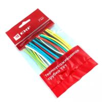 Термоусаживаемая трубка ТУТ — НАБОР ТРУБКА ТУТ 4\2 7 ЦВЕТОВ ПО 3 ШТ 100 ММ EKF — фото